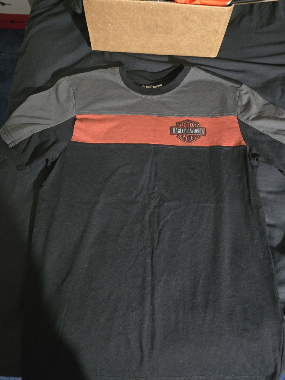 Harley-Davidson Black, Gray & Rust Short Sleeve Logo Tee